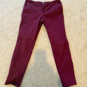 Market & Spruce Burgundy Straight-Leg Pants